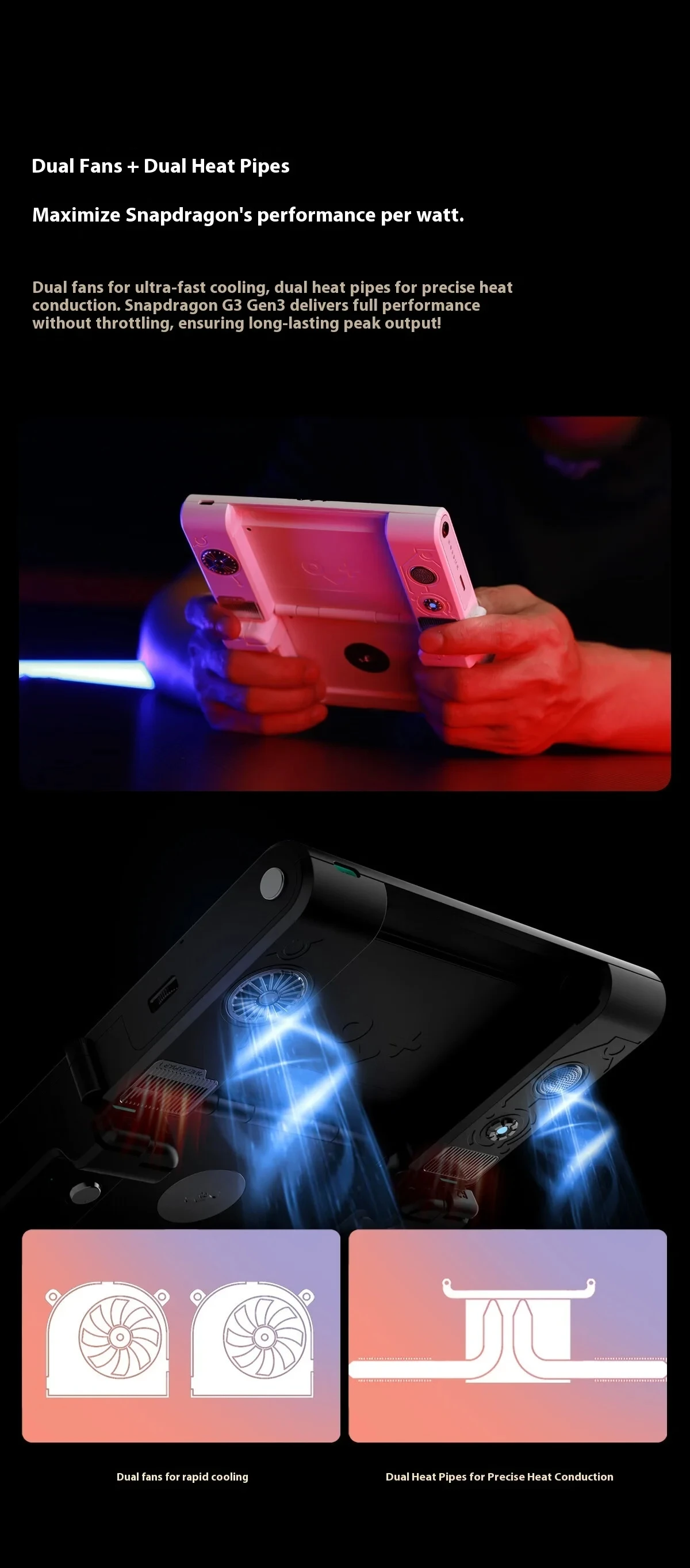 OneXPlayer OneXsugar Sugar 1 وحدة تحكم محمولة Snapdragon G3 شاشات OLED مزدوجة تشوه وحدات تحكم الألعاب عصا التحكم في القاعة #5