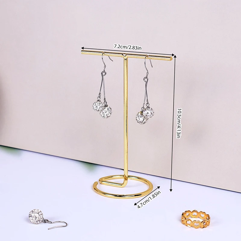 1PC Simple Universal Jewelry Display Rack Metal T-shaped Earrings Necklace Storage Holder Stand Show Charms Display Rack