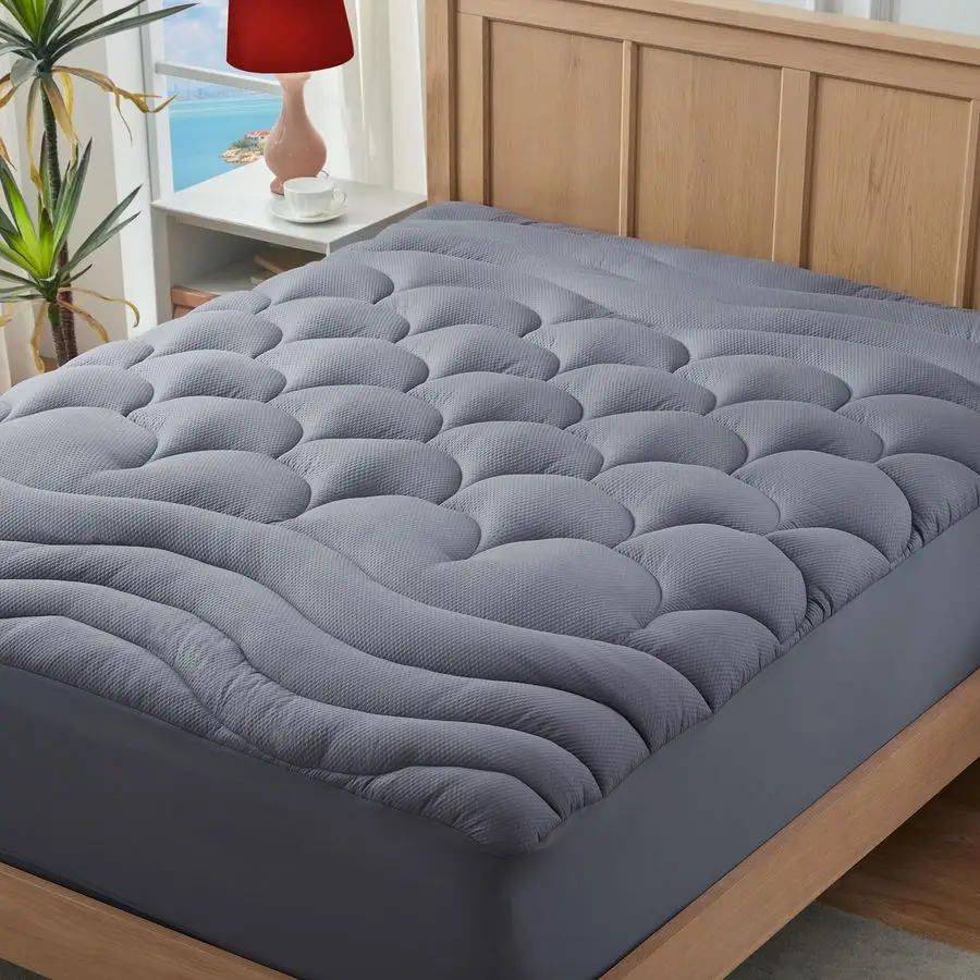 

Mattress Pad for Back amp Hip Pain Relief, Pillow Top Cooling Bed Topper Quilted Fitted, Hotel Quality Deep Pocket Soft King Mat