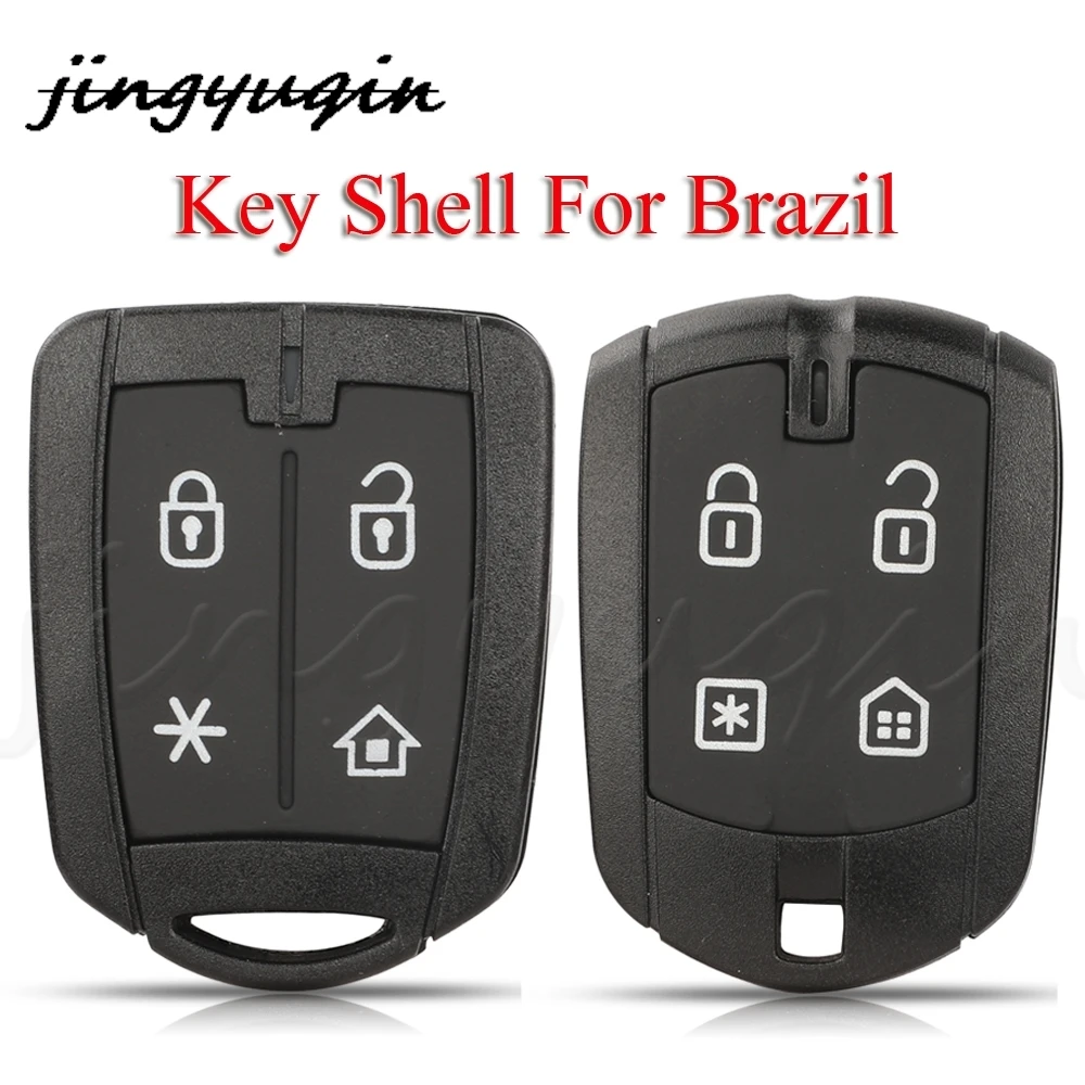 Jingyuqin 4 Button Remote Key Shell For Brazil Positron Alarm System Car Key Shell Replacement Car-styling