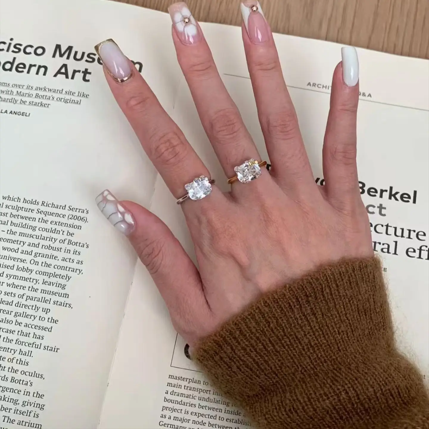 

Изысканное кольцо с цирконом, женское ожерелье, регулируемое кольцо на указательный палец с отверстием.