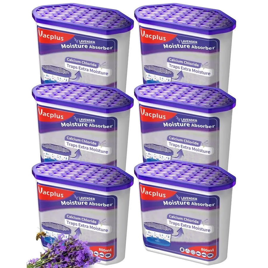 

Поглотители влаги в упаковке, 6 шт., портативные коробки поглотителя влажности для вашей ванной комнаты, усилитель для автомобиля в шкафу, осушитель с лавандовым ароматом