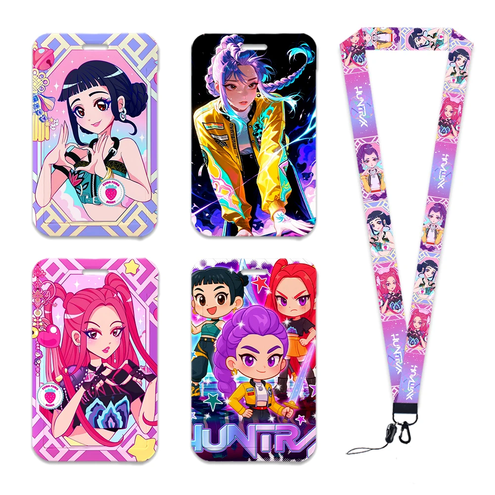 

Hot Selling Kpop Hunte R Card Holder Work Permit Name Badge With Keychains Student Id Card Lanyard Holder Accessories