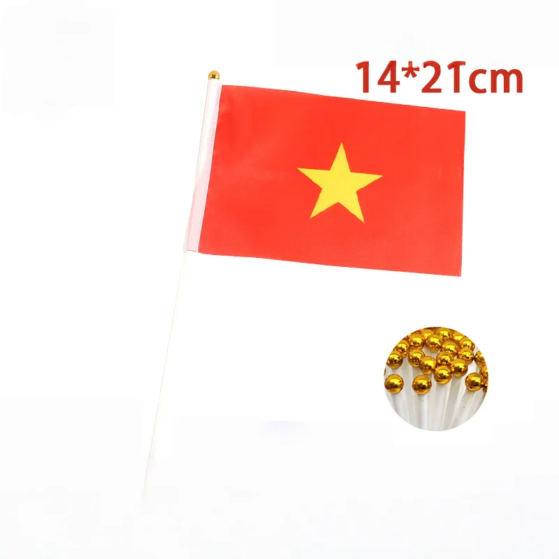 EOODLOVE 10/20/50 pieces 14 * 21cm Vietnamese hand-held plastic stick flag outdoor celebration event Vietnamese small flag