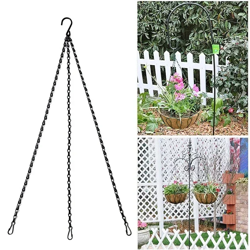 40cm Imitation Rattan Hanging Basket Flower Pot Hanging Chain Hooks Plant Grow Basin Pot Basket Hanging Chain Home Garden Decor