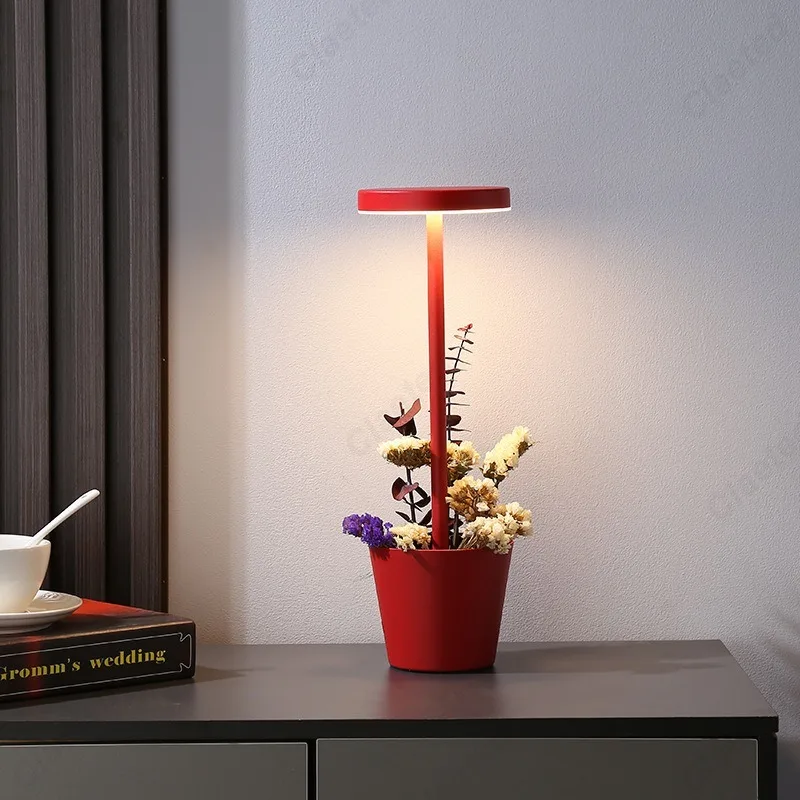 CreativeLED Metal USB Charging Night Light Touch Dimming High Foot Table Lamp Hotel Bar Restaurant Desktop Atmosphere Decoration