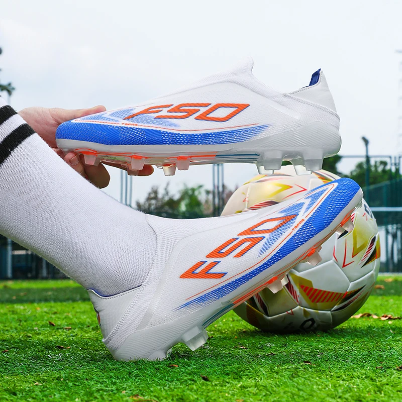 New Men Football Boots Non-Slip Boys Cleats Hot-selling Soccer Shoes Grass Outdoor Match Sneakers High-quality High-top Light image 6