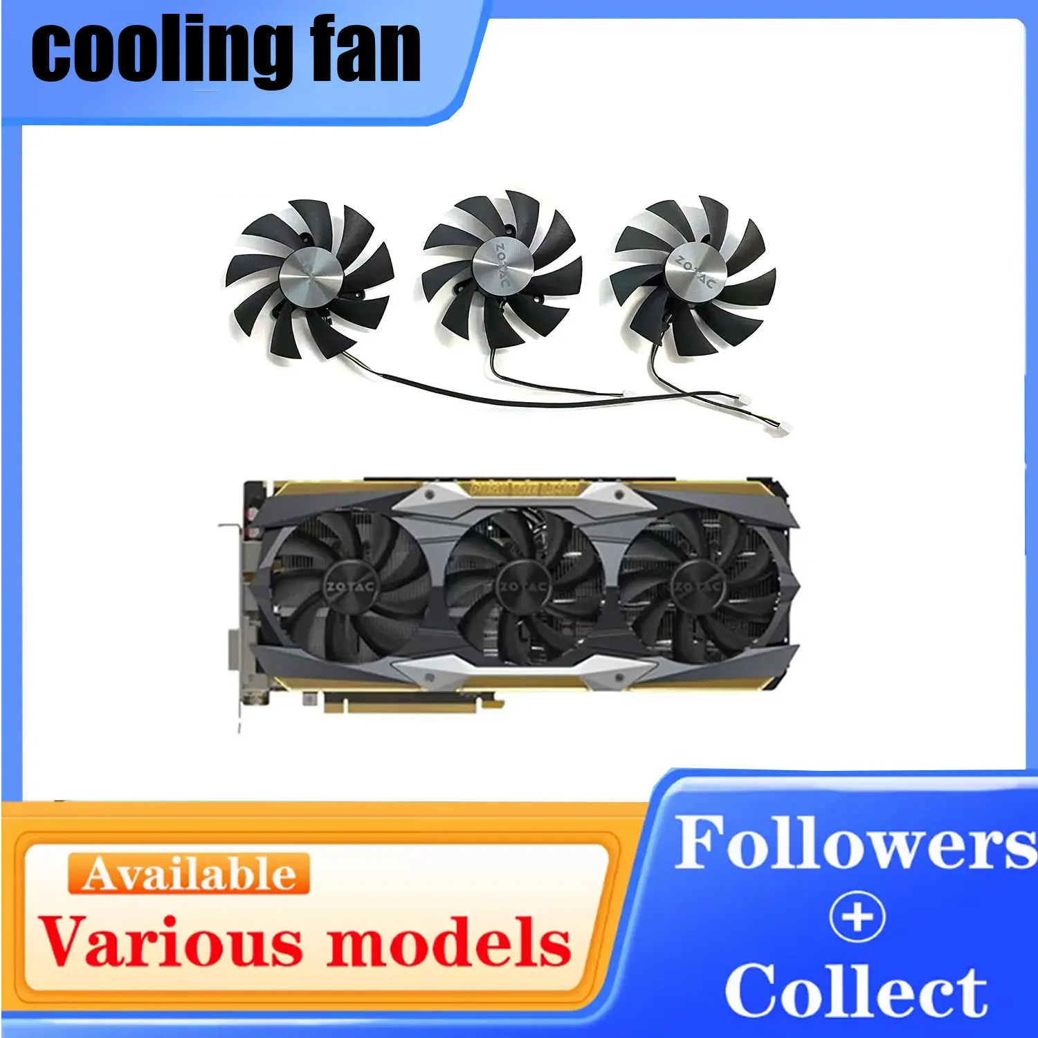 New Cooler GA92S2U 4PIN DC 12V 0.46A GTX 1080 TI GPU Fan for Zotac Gtx1080ti Amp Extreme GTX 1080 Ti Graphics Card