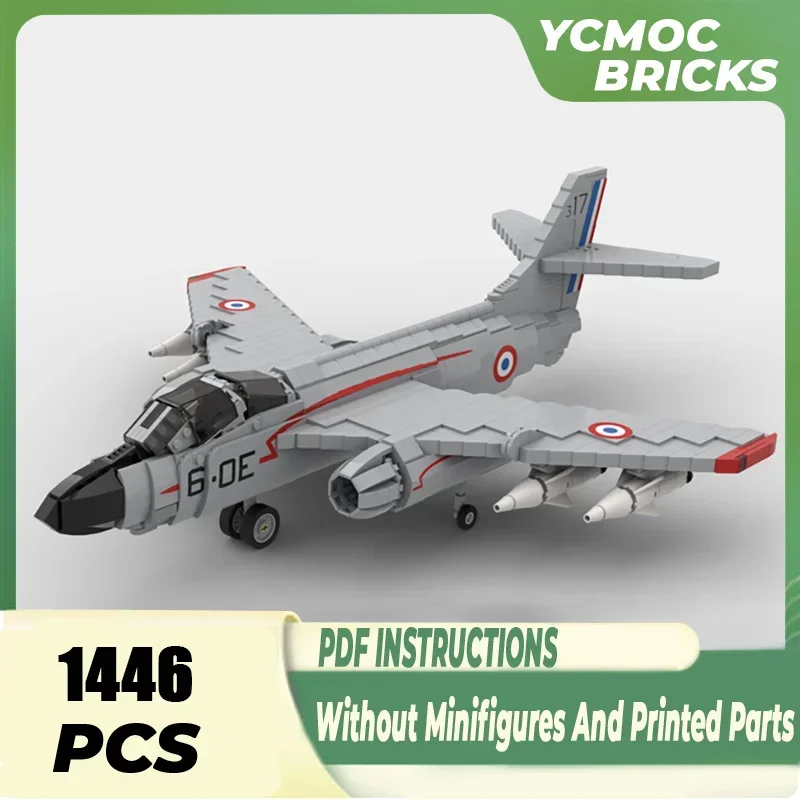 Military Series Moc Building Blocks 1:35 Scale S.O. 4050 Vautour IIN Model Technology Aircraft Bricks DIY Assembly Fighter Toys