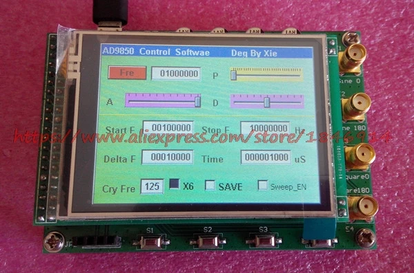 AD9850 module AD9851 display control module DDS touch screen scan amplitude ratio