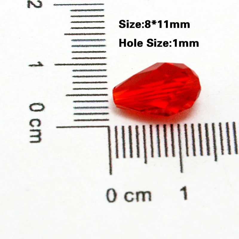 

10pcs Crystal Tear Drop Shape Beads 8X11MM Glass Loose Spacer round Beads for DIY Jewelry Making