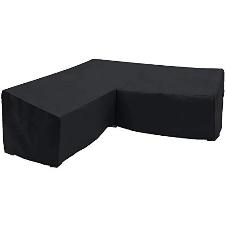 

V-Shaped Patio Furniture Cover Waterproof 600D Heavy Duty Outdoor Sectional Sofa Covers with Storage Bag 85x85inch Black Protec