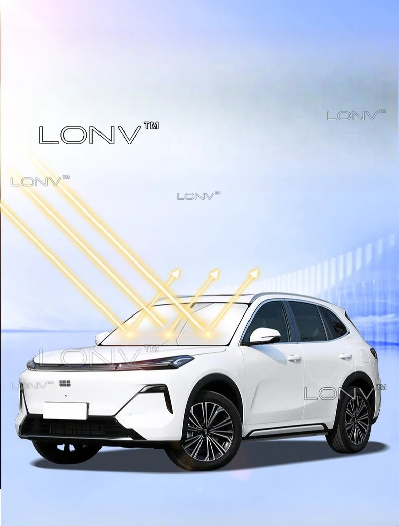 Auto-Sonnenschutz für GEELY Starray EM-i EX5 EM-i 2026 2027, faltbare Windschutzscheiben-Abdeckung, UV-Schutz, Wärmeisolierung, Zubehör – Detail 4