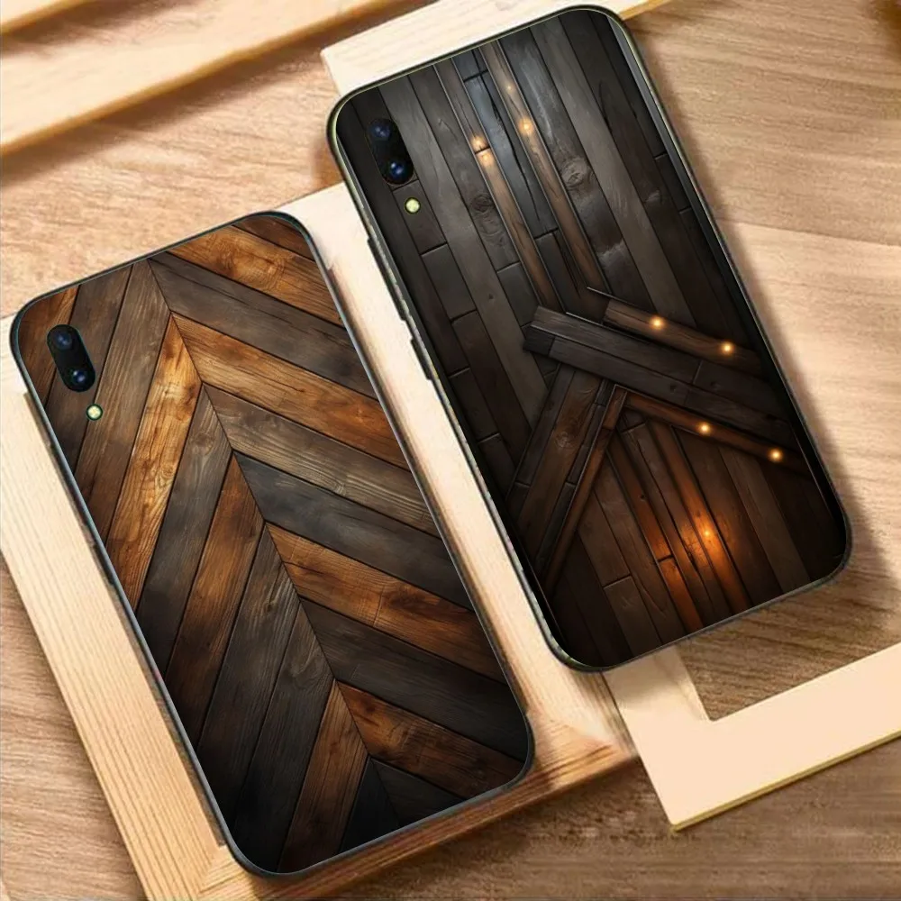 Wood Texture Mobile Cell Phone Case for Huawei Mate 40 30 20 10 Pro Lite Nova 9 8 5T Y7p Y7 Black Soft Phone Cover Funda