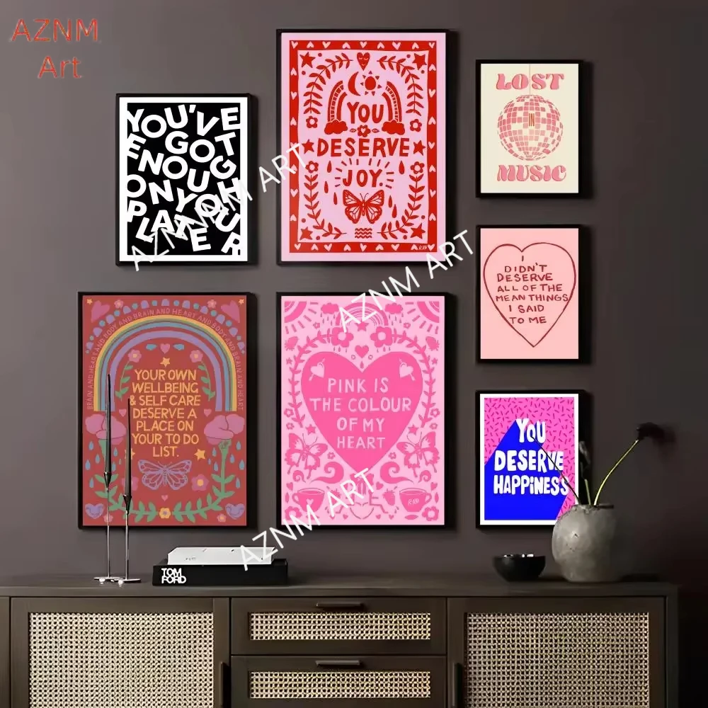 Abstract Feminist Color Letter Art Woman Good Poster Kraft Paper Prints Vintage Home Room Cafe Bar Art Wall Decor Painting