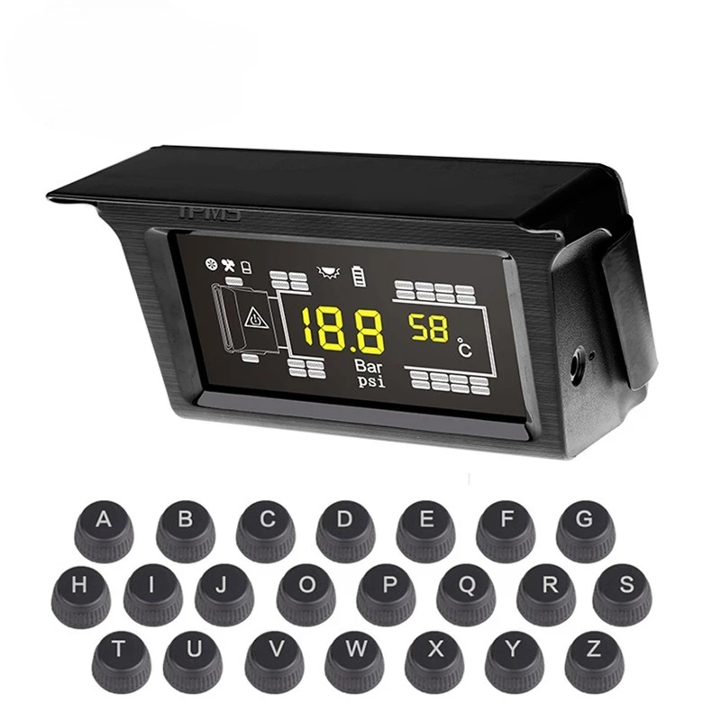 

for 6-26 wheel trucks/ buses/coaches solar-powered 14-Bar tire pressure monitoring Real-time tire pressure monitoring (TPMS)