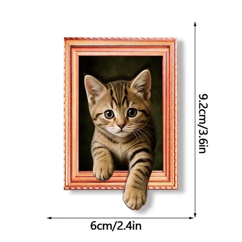 Lockers Cats Magnets Accent with Framed 3D Peeking Design for Refrigerator Whiteboards and Living Space Decors Appeal D2RD