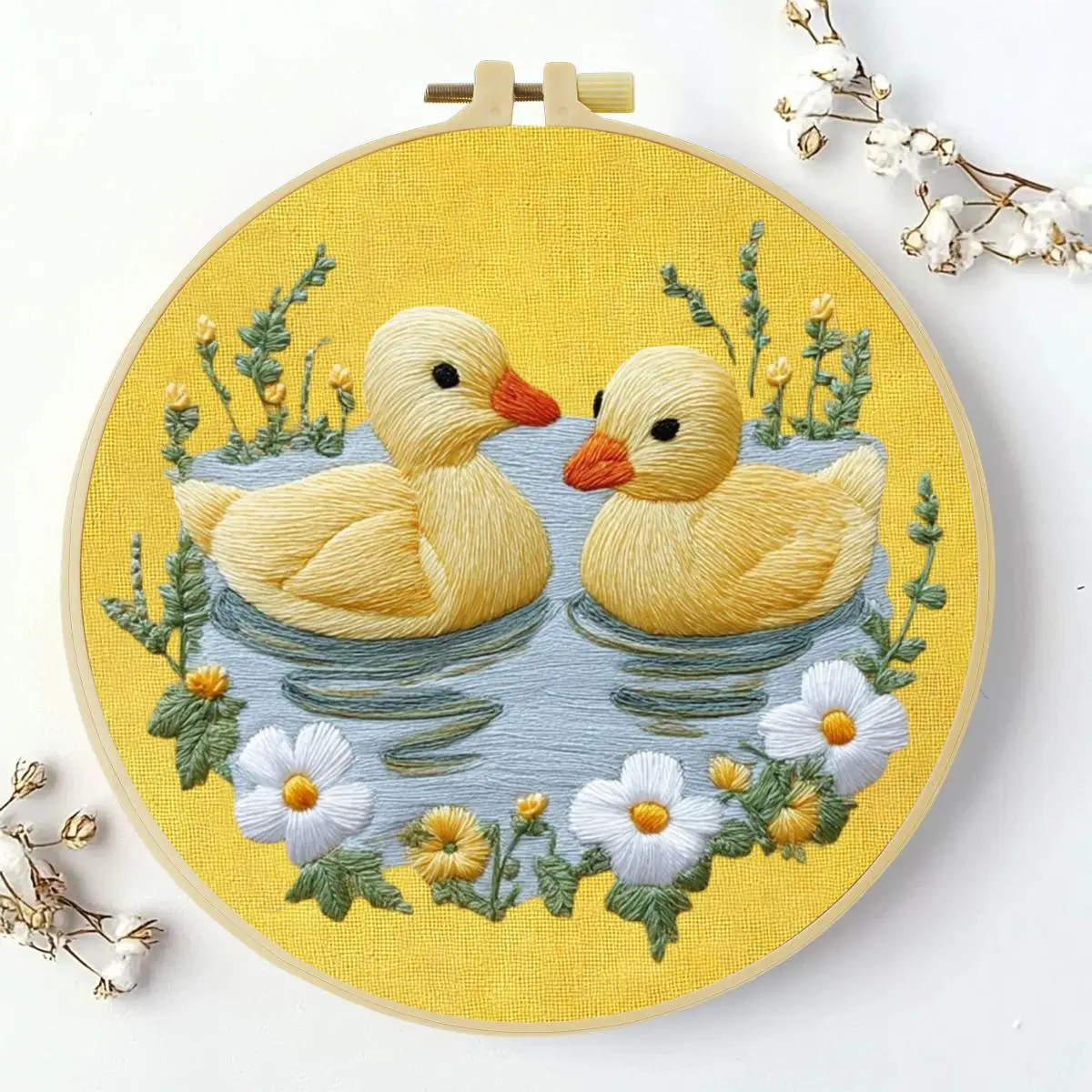 1 Stück 20X20CM/15X15CM 7,87/6,3 Zoll Enten-Stickerei-Starter-Kit DIY-Kit DIY-Stickerei-Set Handarbeiten Nähkunst Nadelkunst – Detail 3