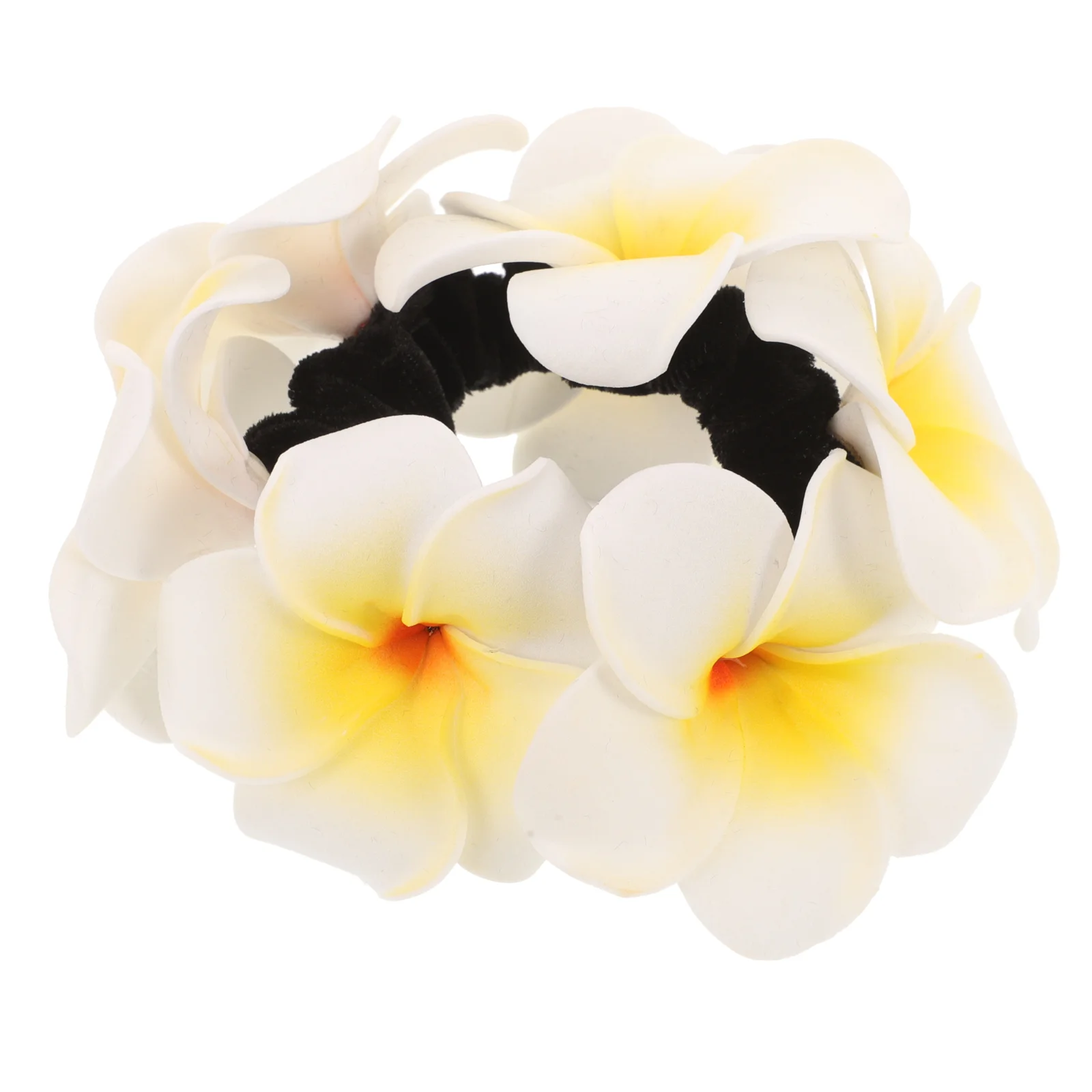 

Hawaiian Lei Hair Accessories Ponytails Ties Bow Flower for Women Cuff Elastic Rope Baby Girl Cuffs