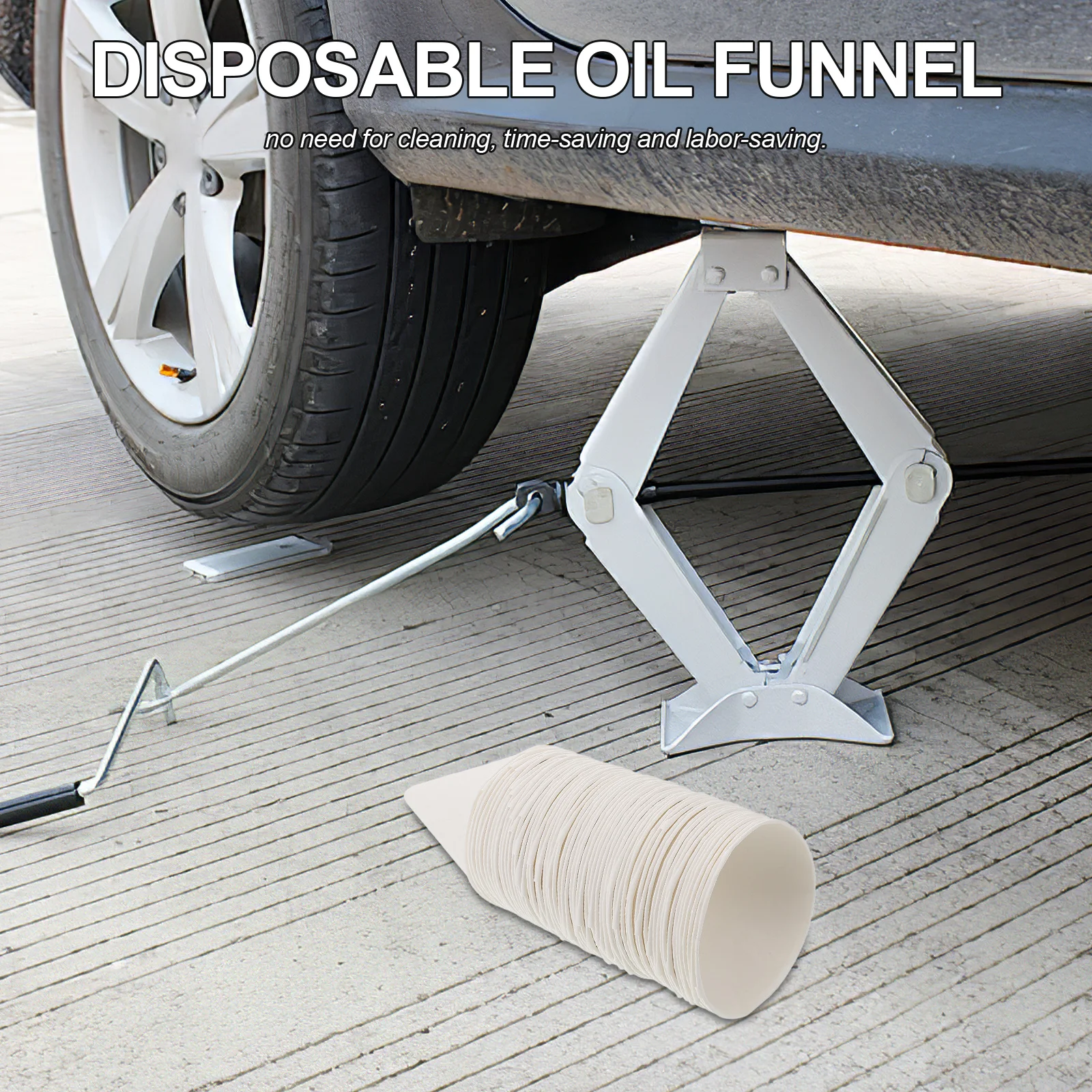 

60pcs Oil Funnel Large Capacity Disposable Automotive Funnels White Cones Gas Kitchen Bottle Fillings Car