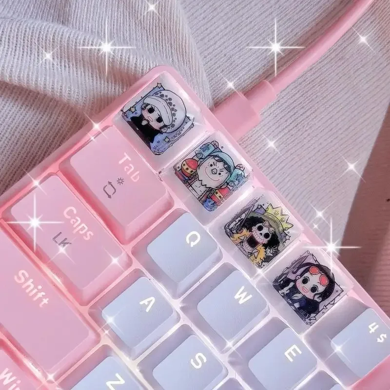 Anime One Piece Luffy Nami Roronoa Zoro Sanji Nico Brook Robin Franky Mechanical Keyboard Cross Axis Universal Keyboard Cap