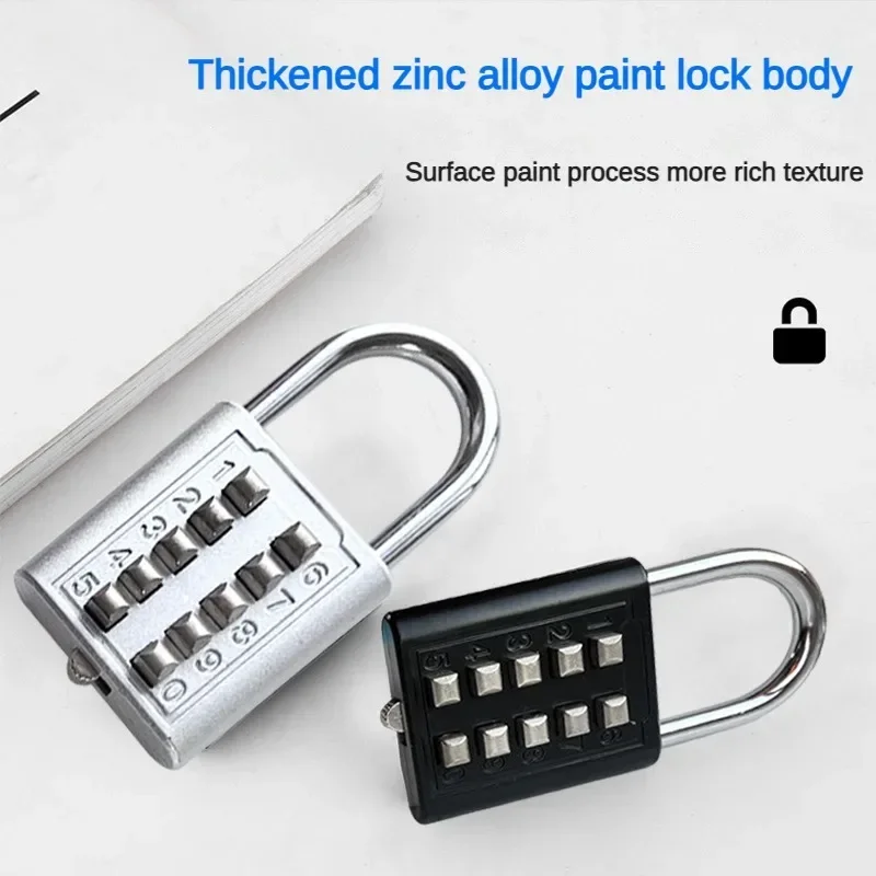 Anti-Theft Button Combination Padlock Digit Push Password Lock Zinc Alloy Security Lock Suitcase Luggage Coded Lock Cupboard Cab