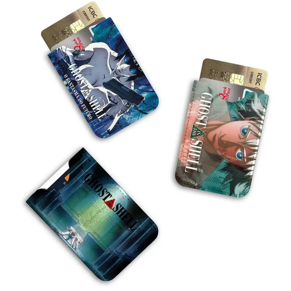 Ghost in the Shell Men Women Universal PU Leather Business Card Holder ID Credit Card Organizer Pocket Size Card Case