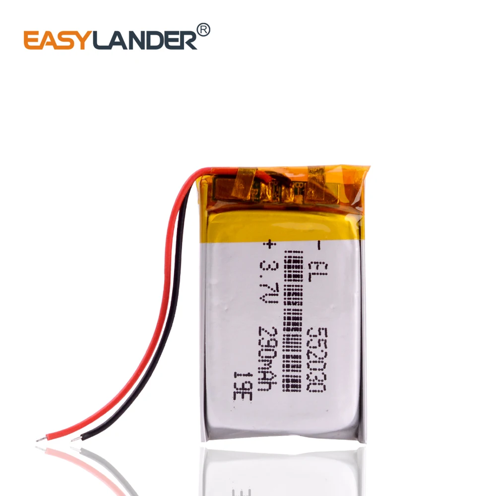 lithium polymer battery 552030 3.7v 290MAH discharge Wholesale For MP3 MP4 Smart watch toys DVR Sports CVR-A7310 CVR-A7510 V.2