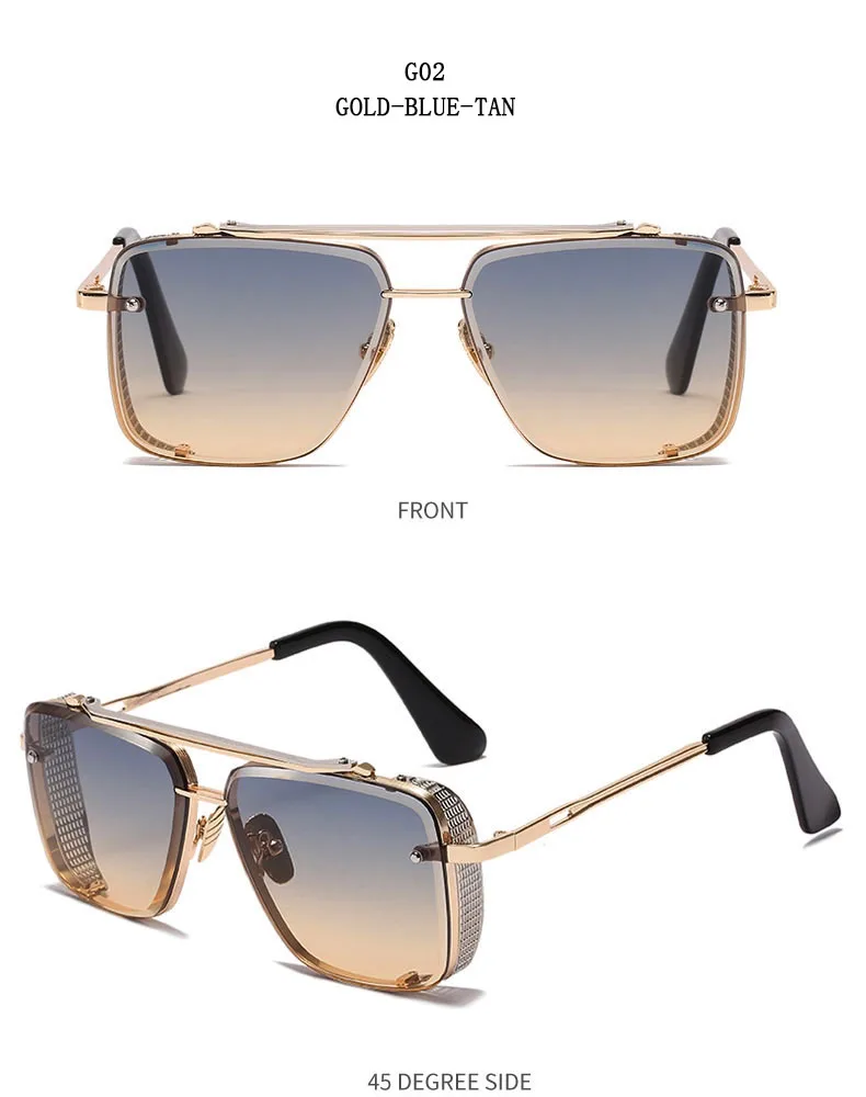 Metall Punk Sonnenbrille Für Männer Vintage Quadratische Mode Gläser 2024 Urlaub Sonnenbrille Frauen Trendy Gafas De Sol Hombre Zonnebril – Detail 20