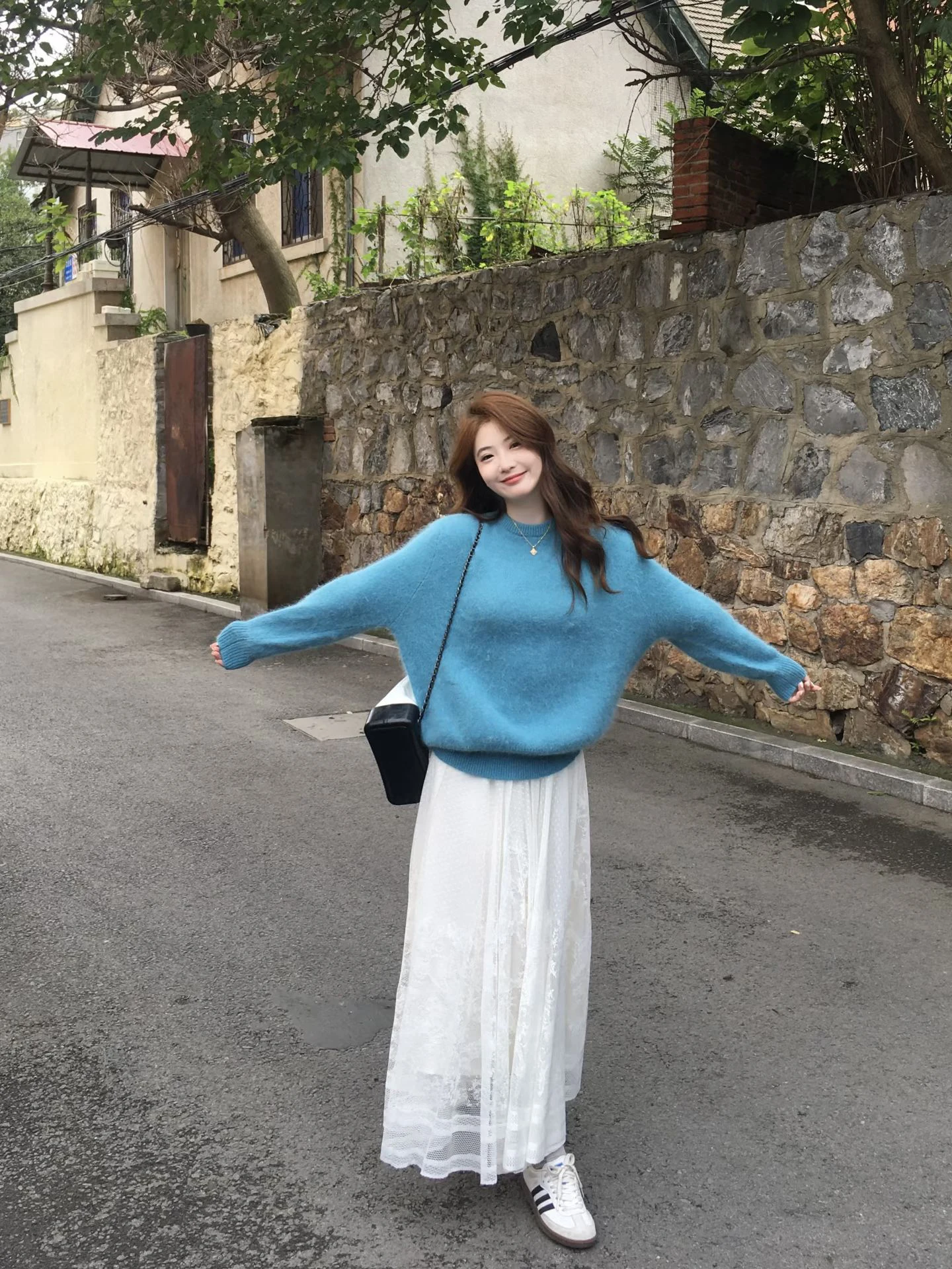 

Soft Blue Long Sve round Ne Knitted Sweater And Skirt Two Piece Set Autumn Faion Casual Comfortable Warm Women's ...