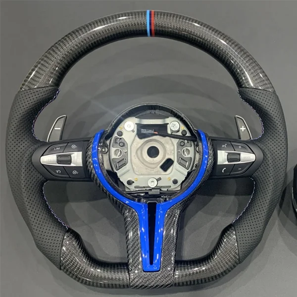 Custom Steering Wheel For BMW F10 F30 F32 E46 E60 E90 X5 E70 M3 M4 M5 F90 F80 With Paddles Carbon Fiber Steering Wheel