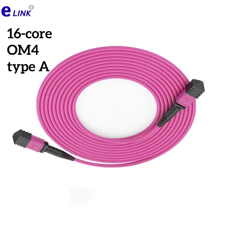 

MPO fiber optic patch cord 16 cores OM4 female Type A round voilet 1m 3m 5m 10m 15 20M MTP jumper optical fiber patch lead OM4