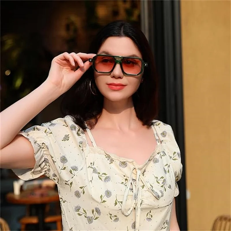 Cool&Ku Vintage Square 70s Flat Aviator Sunglasses Women Men Classic Retro Stylish Frame UV400 Sunglasses image 4