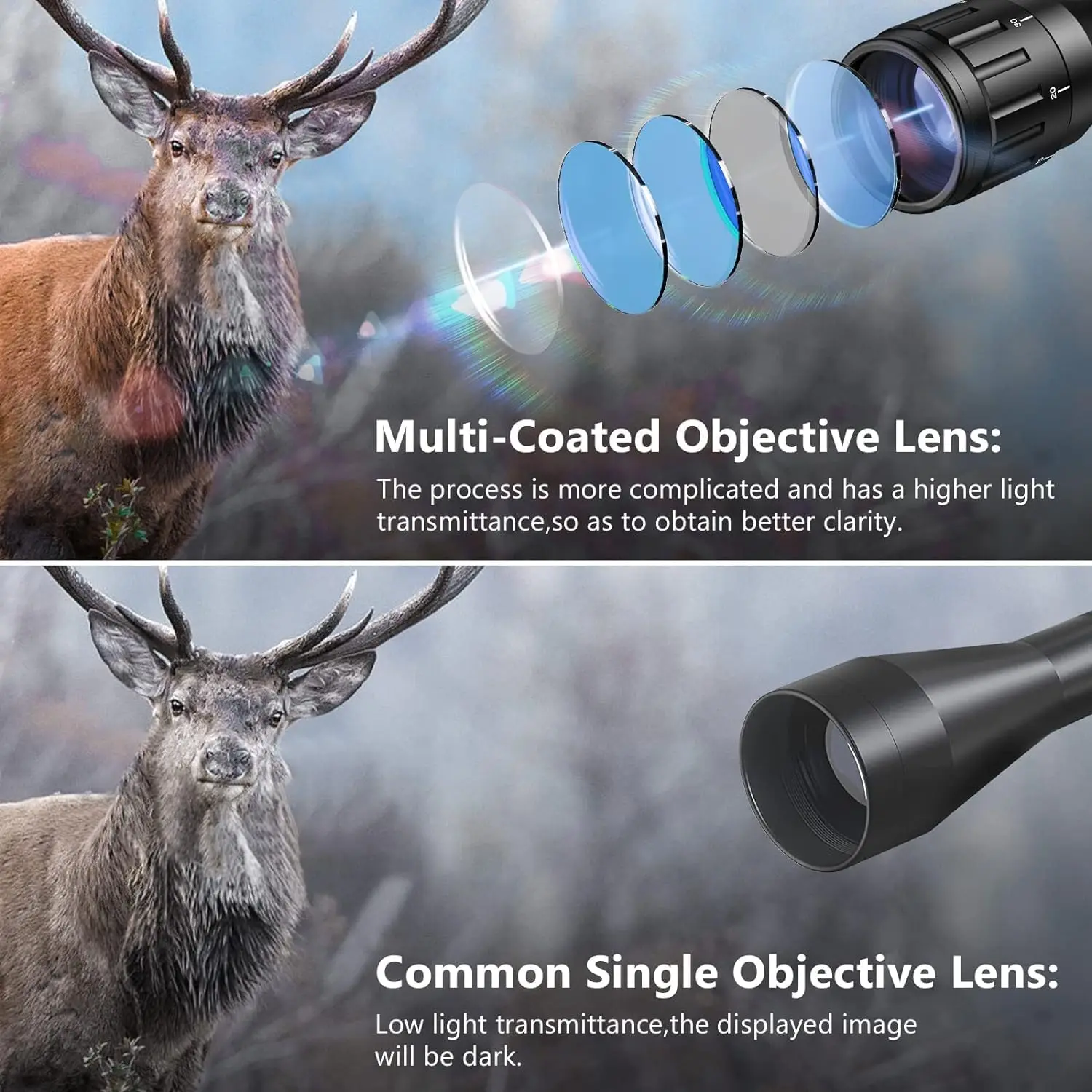MidTen 4-16x50 AO Tactical Rifle Scope Dual Illuminated Optics Illuminated Sight 4 Holographic Reticle Green Dot