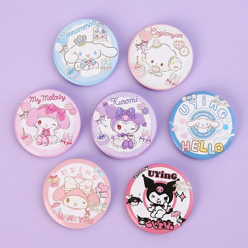 Sanrio Kulomi Melody Cute Cartoon Badge Animation Figure Creative Brooch Bag Pendant Accessories Children Love Birthday Gifts