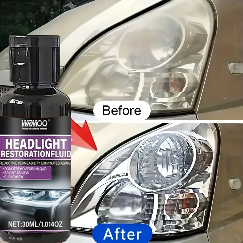 Universal Headlight Restoration Kit - Car Headlamp Polish Remover, Restore Clarity, Easy to Use, No Sanding Required