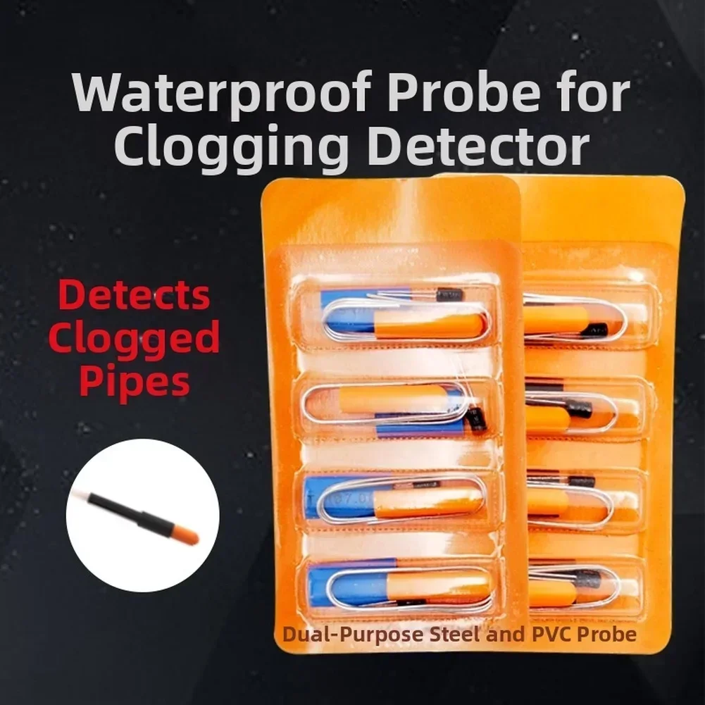 4pcs Blockage Detector Probe Waterproof Probe Dual-Purpose Probe For Steel And PVC Pipes For Versatile Pipe Clog Detection