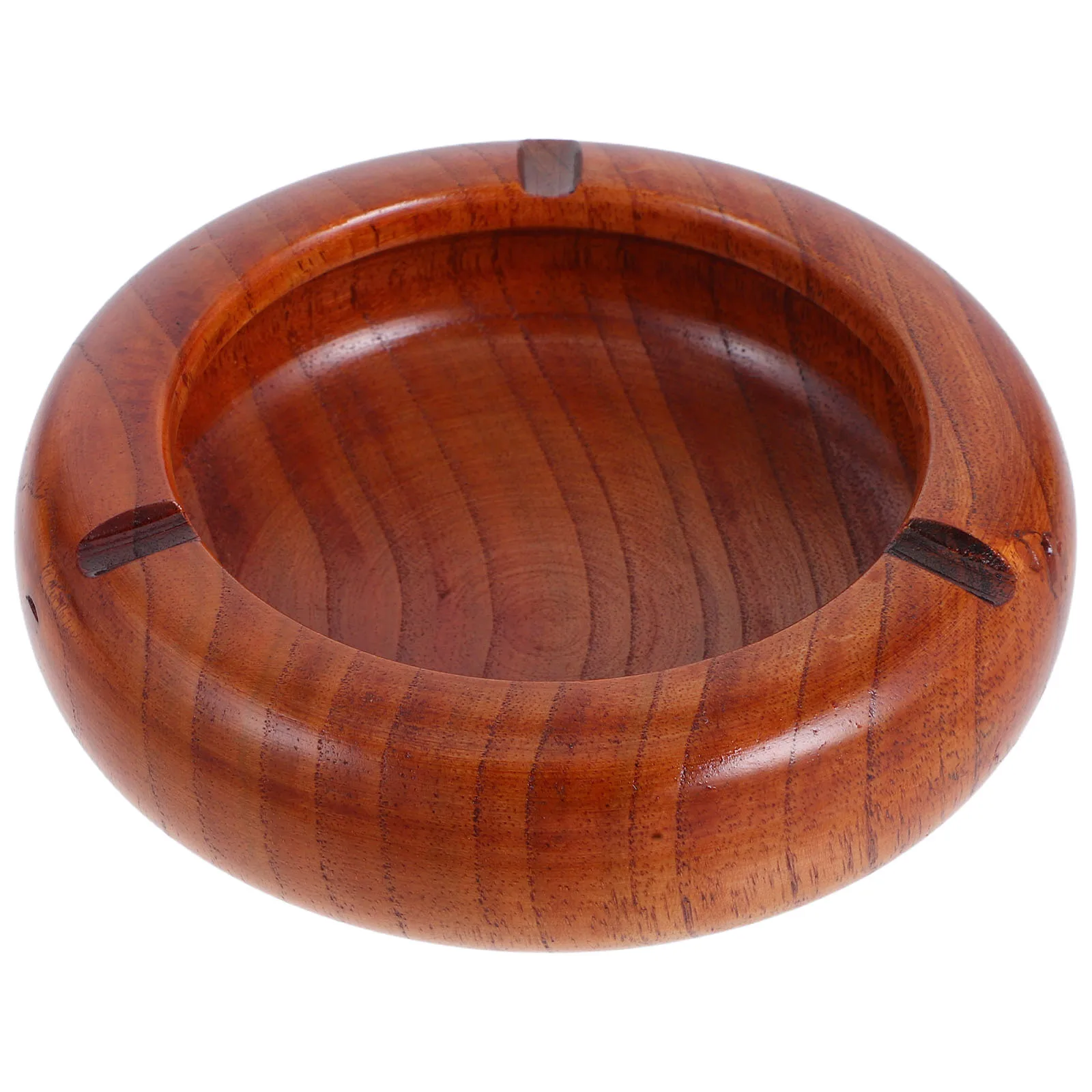 

1pc Wooden Ashtray High Grade Material Decorative Practical Groove Container Tidy Home Bar Use