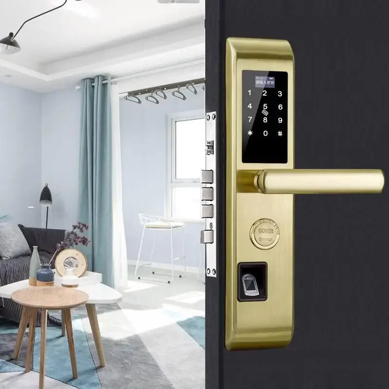 Apartment Biometric Safe Wireless APP Electric Fingerprint Smart Digital Door Lock KF158B