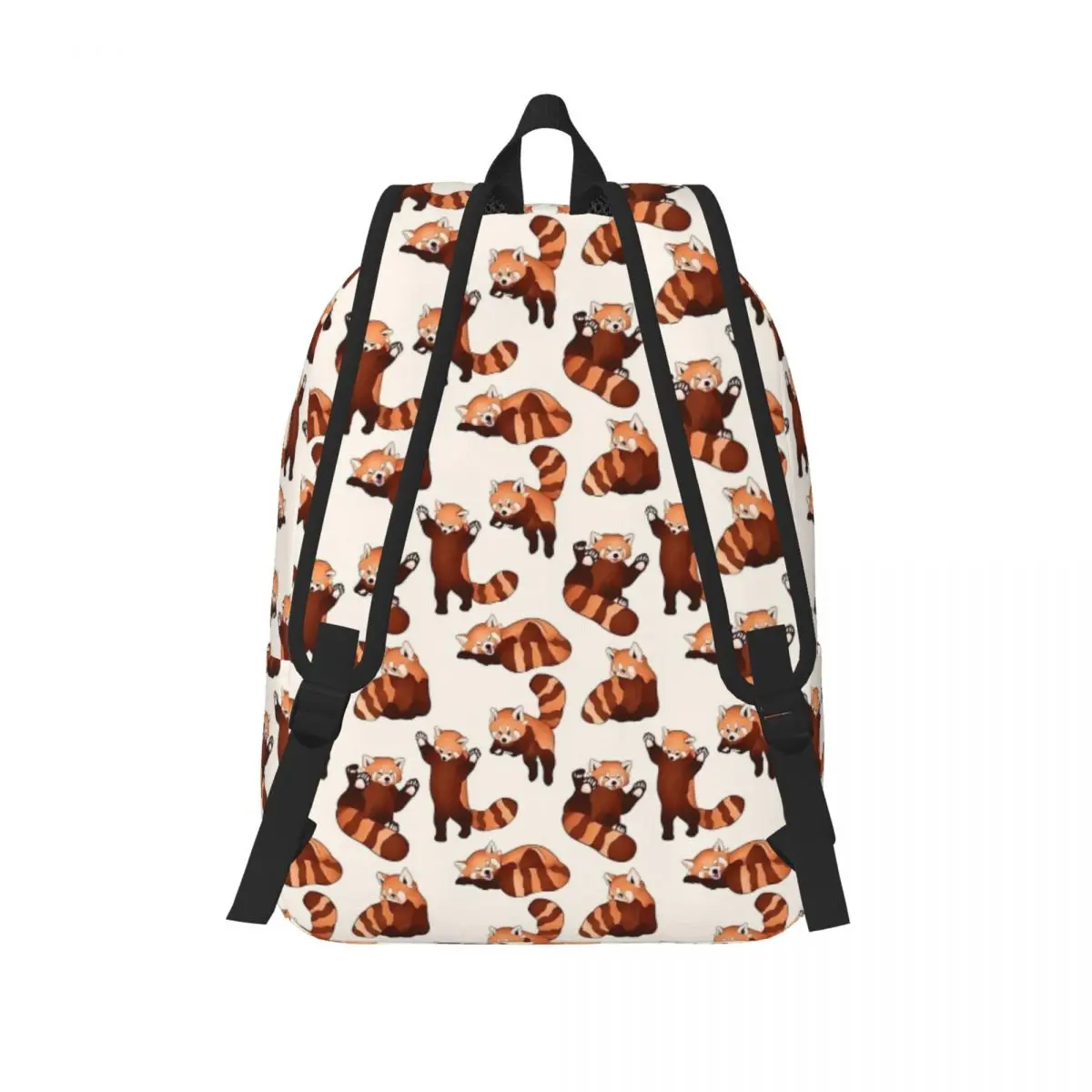 Mochila con patrón de Panda Rojo para estudiantes universitarios, bolsa de libros encantadora y divertida, ligera para adolescentes