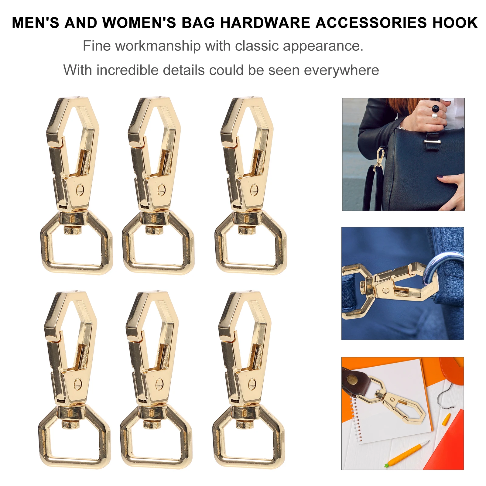 

10 Pcs Hook Accessories Durable Material Classic Lightweight Keychains Women Handbag Clasps Alloy Swivel Hooks Key Management