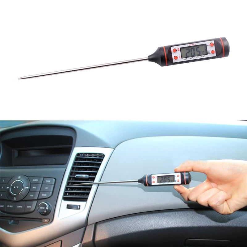 Car Air Condition Outlet Needle Type LCD Digital Gauge Check Kitchen Thermometer Range Minus 50 To Zero Above 300 Degrees