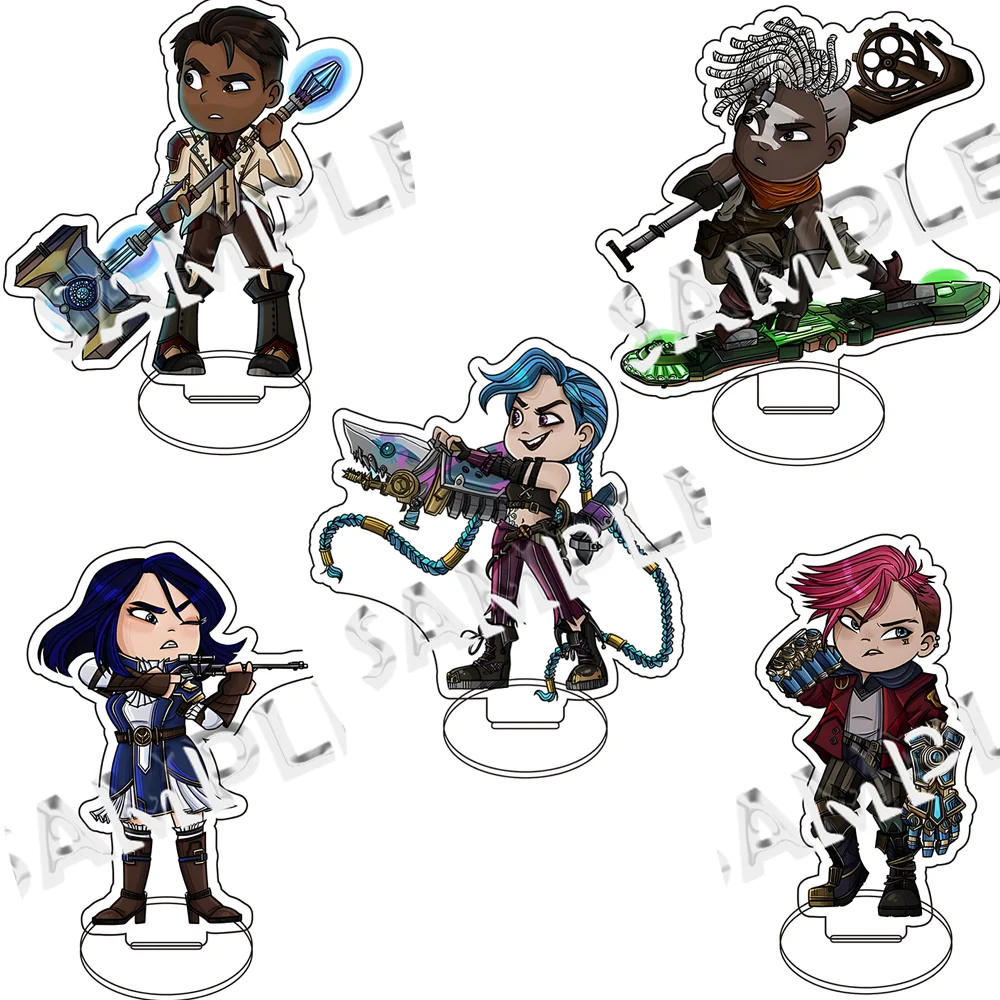 غامض S2 جامعة أساطير Jinx الشكل الاكريليك حامل نموذج السادس تمثال ekko Figma Standee شاشة لسطح المكتب الديكور الدائمة