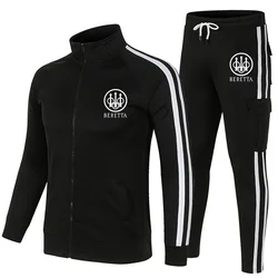 2024 Stripe Sports Casual Oversized Trendy Men's Car Logo Hoodie And Pants Printed Set