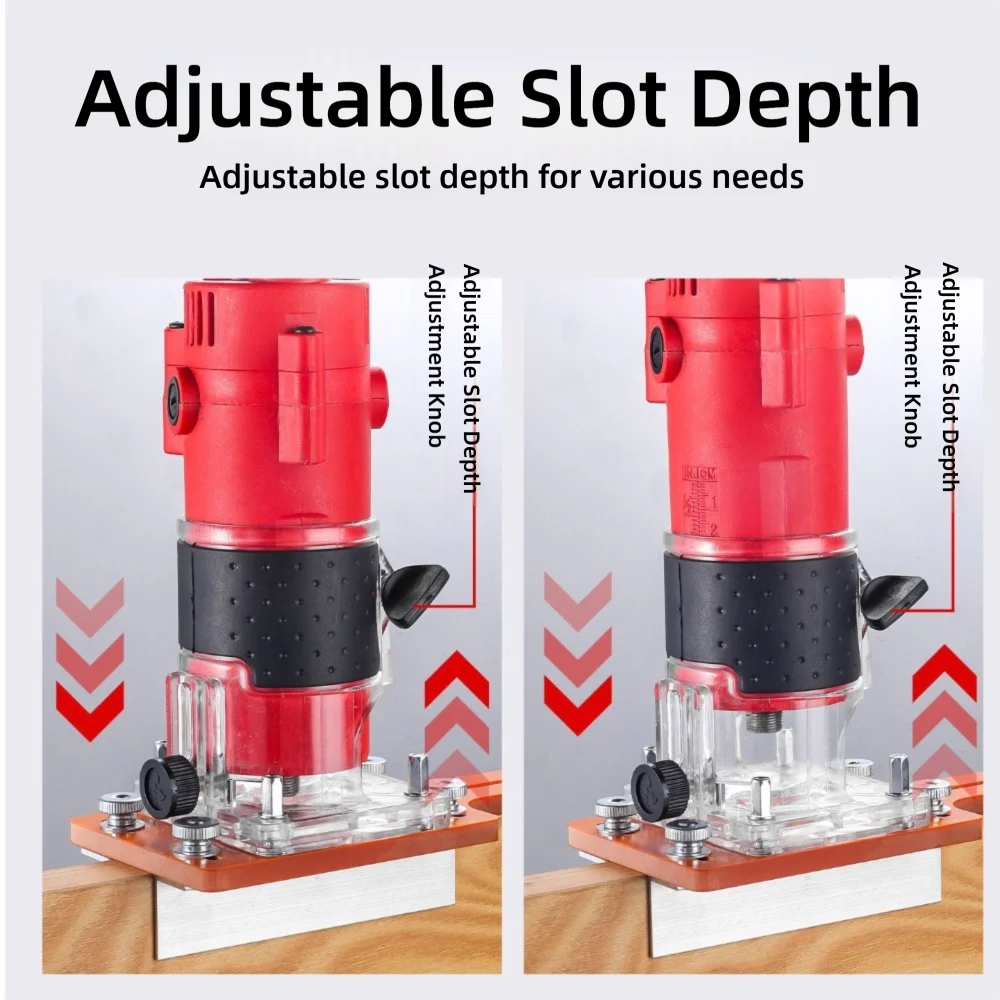 

with Scale 2 In 1 Wood Router Insert Plate With limiter Sturdy Slotted Board Slotted Bracket for Wardrobe Furniture Splicing