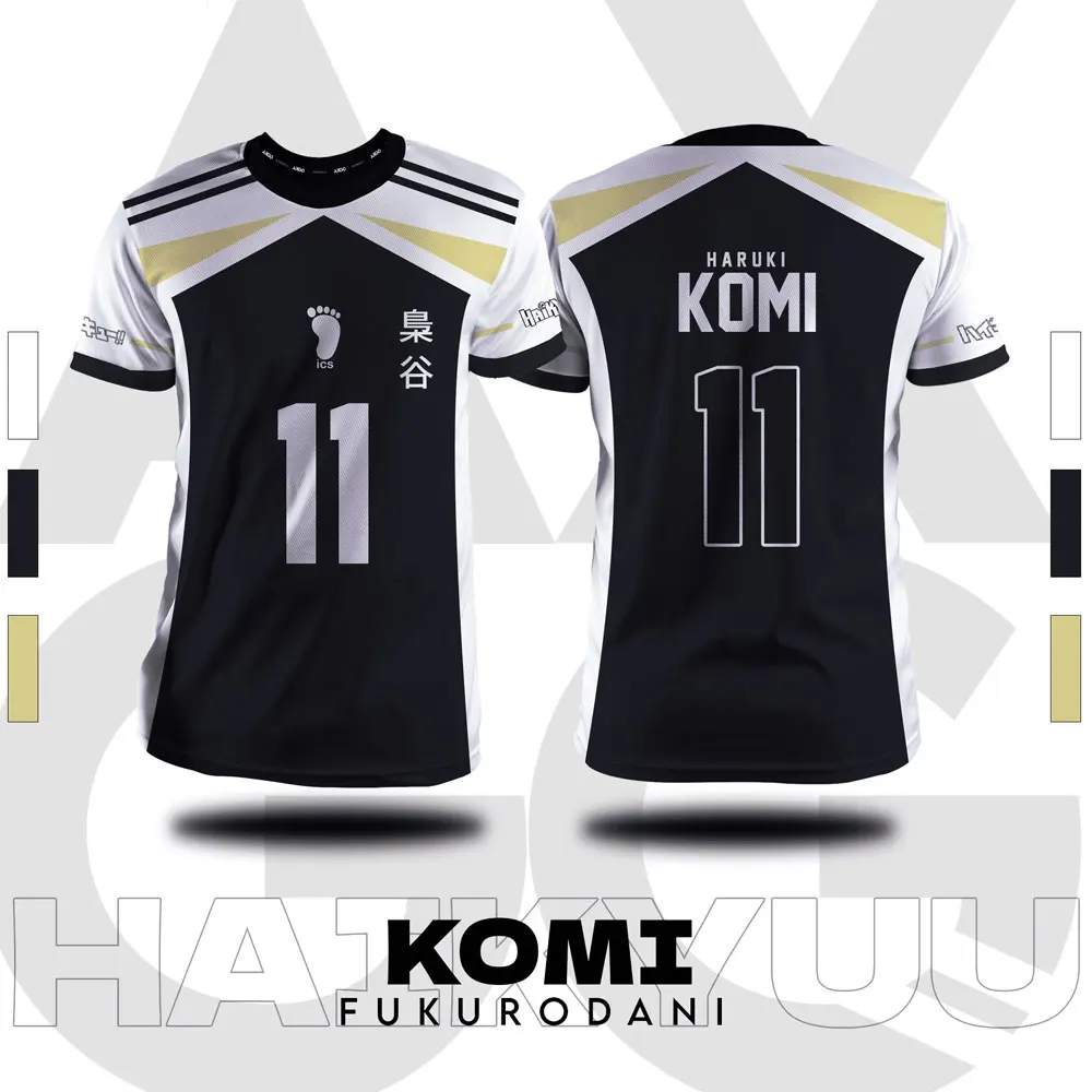 Haikyuu Fukurodani Black Cartoon Anime Cosplay Men Jersey Summer Short Sleeve Children Tee Top 2024 New Fashion Women T-shirt