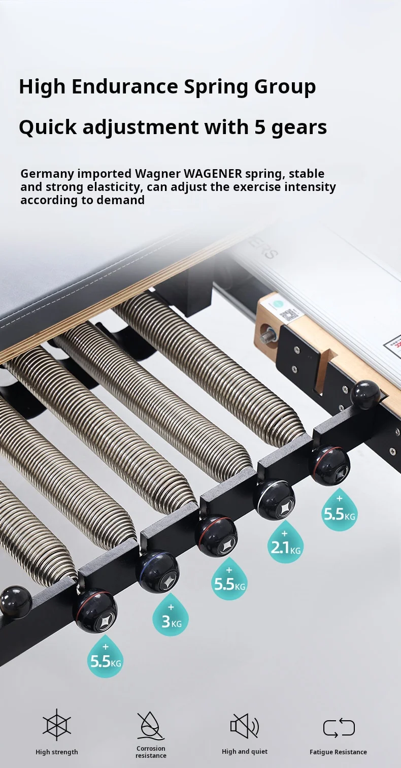 Customized Portable Foldable Lightweight Home Gym Yoga Training Bed Pilates Reformer Machine Wireless APP Aluminum Alloy