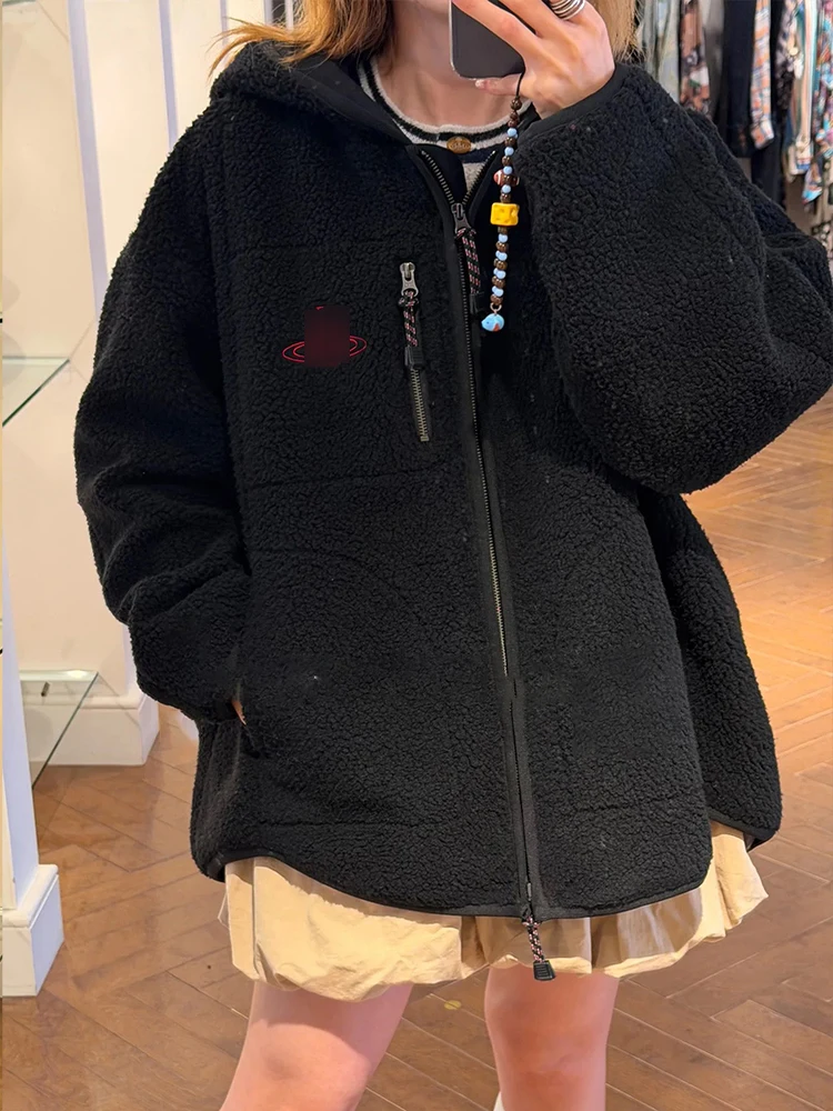 

Шляпа ведьмы Jaet, женское пальто с капюшоном на подкладке Fce, повседневный многослойный топ, теплая длинная верхняя одежда на молнии све, уличная верхняя одежда