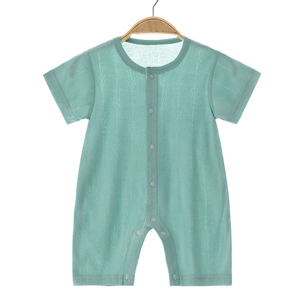 Baby Boy Summer Clothes Cotton Solid Color Thin Type Breathable Newborn Romper Air Conditioning Baby Girl Onesie