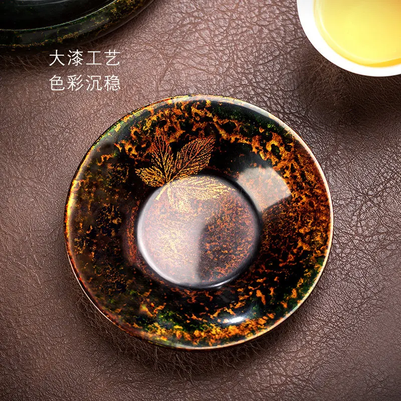 Large lacquer pure wood coaster, kung fu saucer, teacup